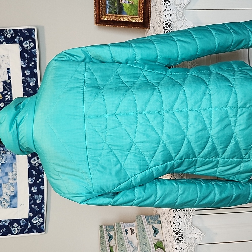 Columbia Women's White Out II Teal Puffer Jacket Size L Omni-Heat Thermal Lining - Picture 4 of 16